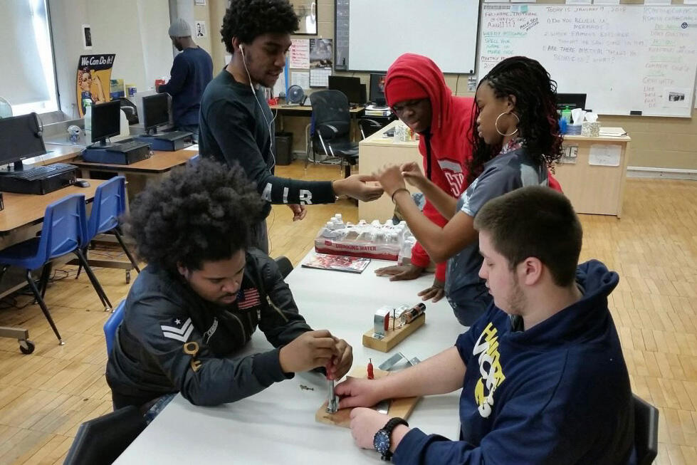 Students working on a project